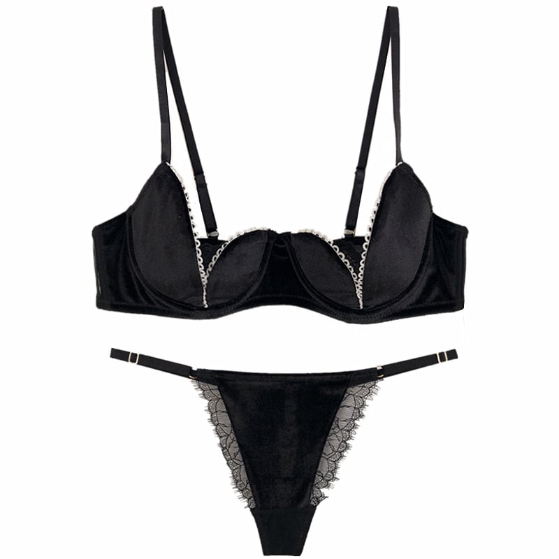 セクシーオープンハーフカップブラ&ショーツセット 0108SU1023:Tバック