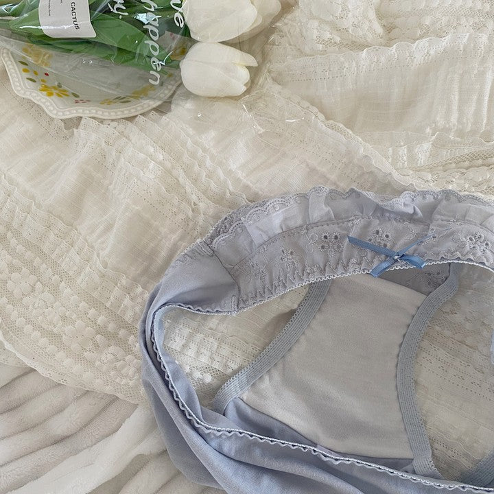 華奢リボンレースブラレット&ショーツセット(全2色)0212NA721