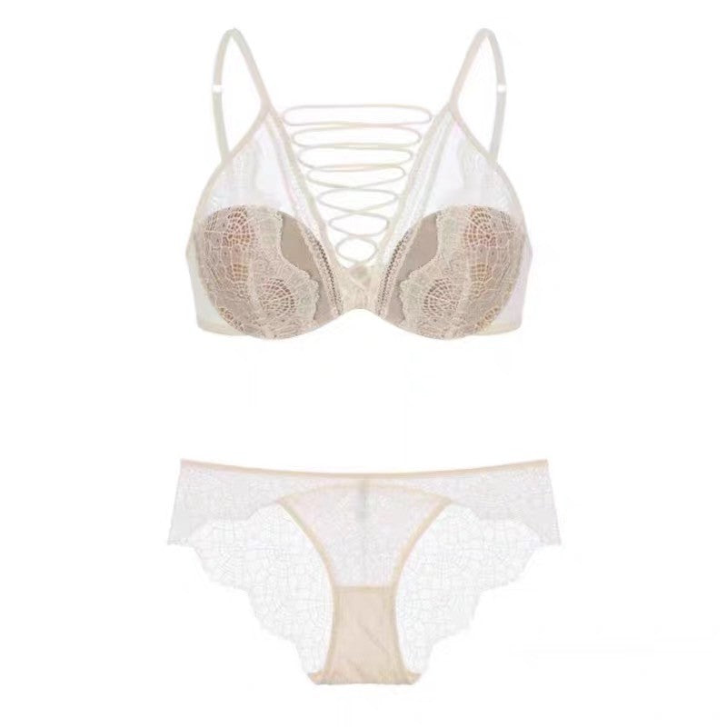 【9/12新作】エレガントレースアップブラ&ショーツセット(全1色) 0104NA0924