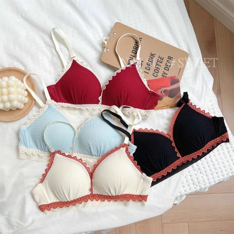 【10/17新作】バイカラーワッフルブラ&ショーツセット(全4色) 0105NA1024