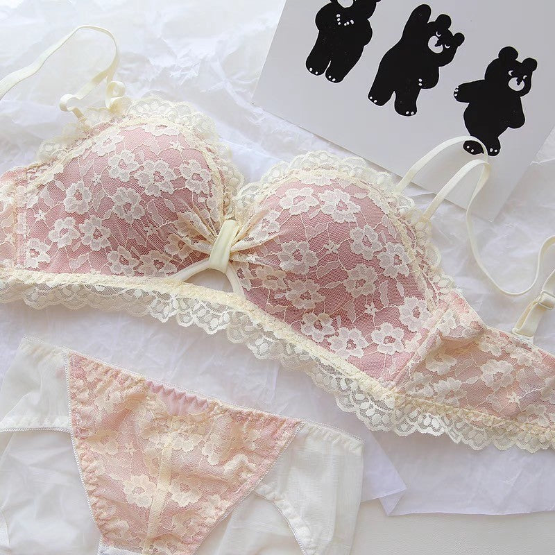 【11/21新作】マーガレットフリルブラ&ショーツセット(全3色) 0106NA1124:盛れる パット厚め フリル