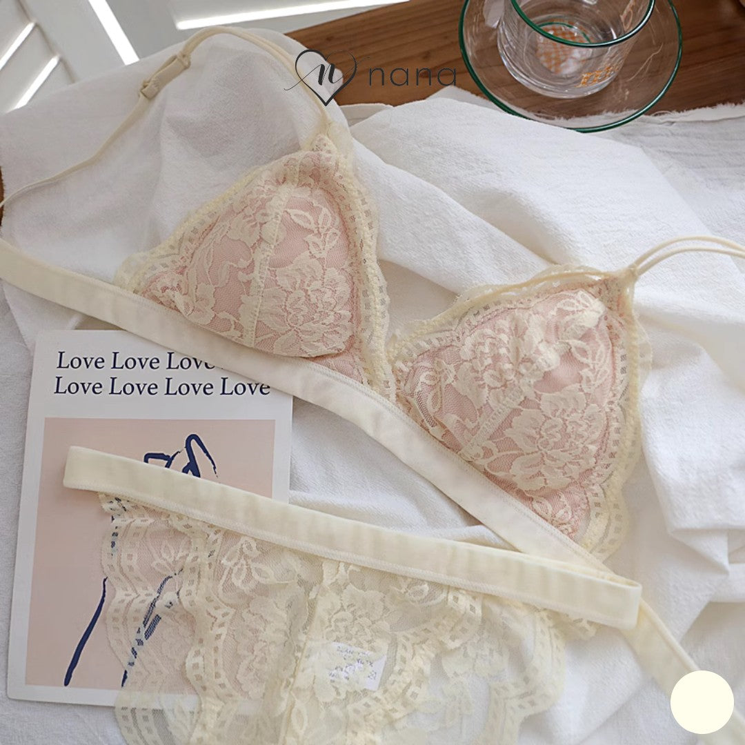 フラワーレースブラレット&ショーツセット0214NA0923