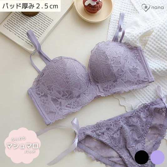 脇高レースブラ&ショーツセット(全2色)0110SU0122