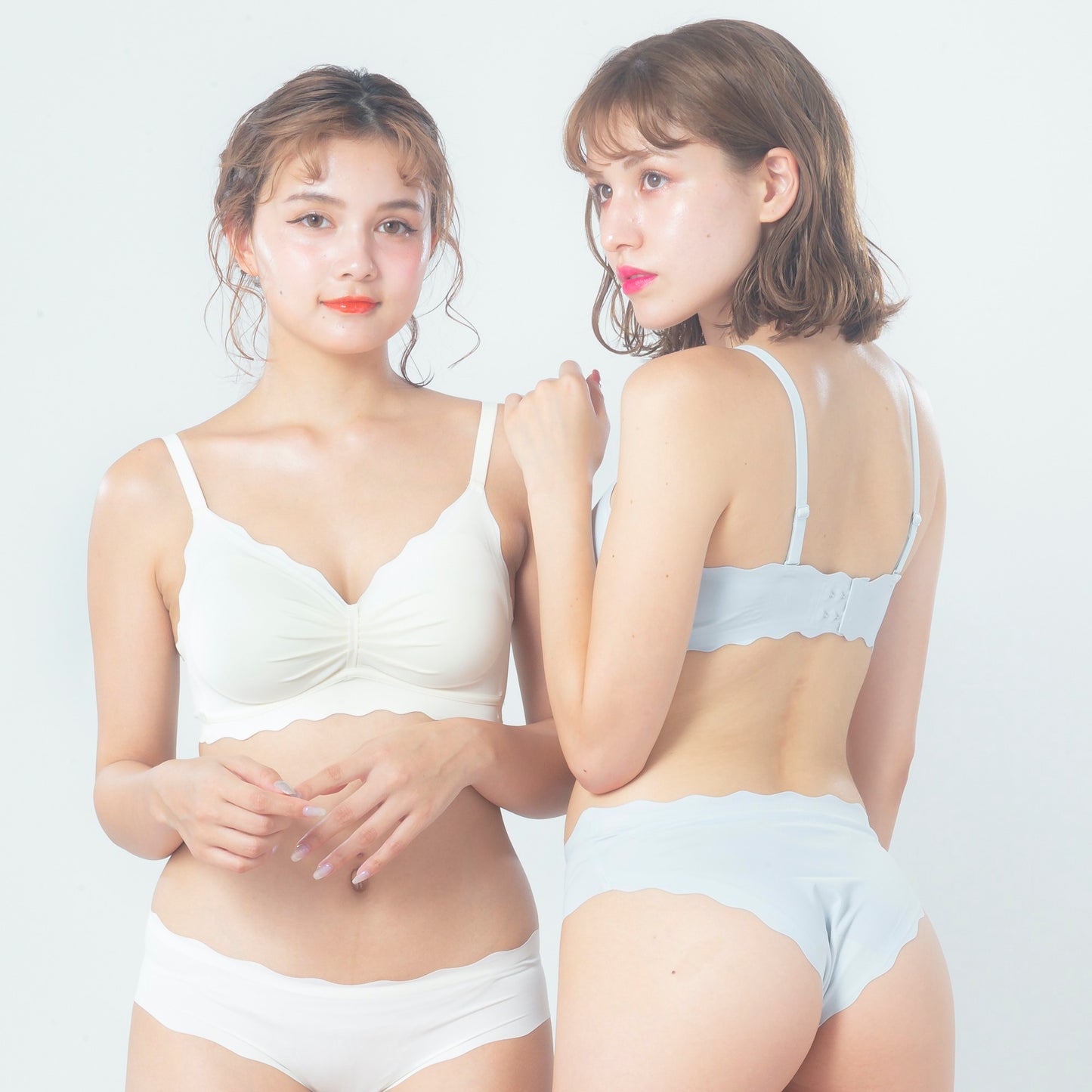 パステルリボン風ブラ&ショーツセット(全2色)0105NA0622