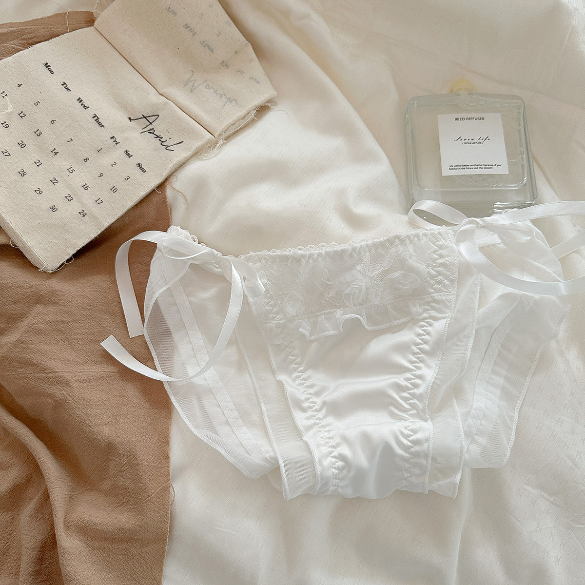 サテンレースイージーブラレットショーツセット(全2色)0109NA1023