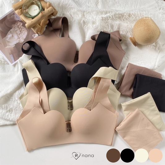 【11/27新作】美シルエットブラ&ショーツセット(全4色)0107NA1125:脇高　幅広ストラップ　締め付け感☓