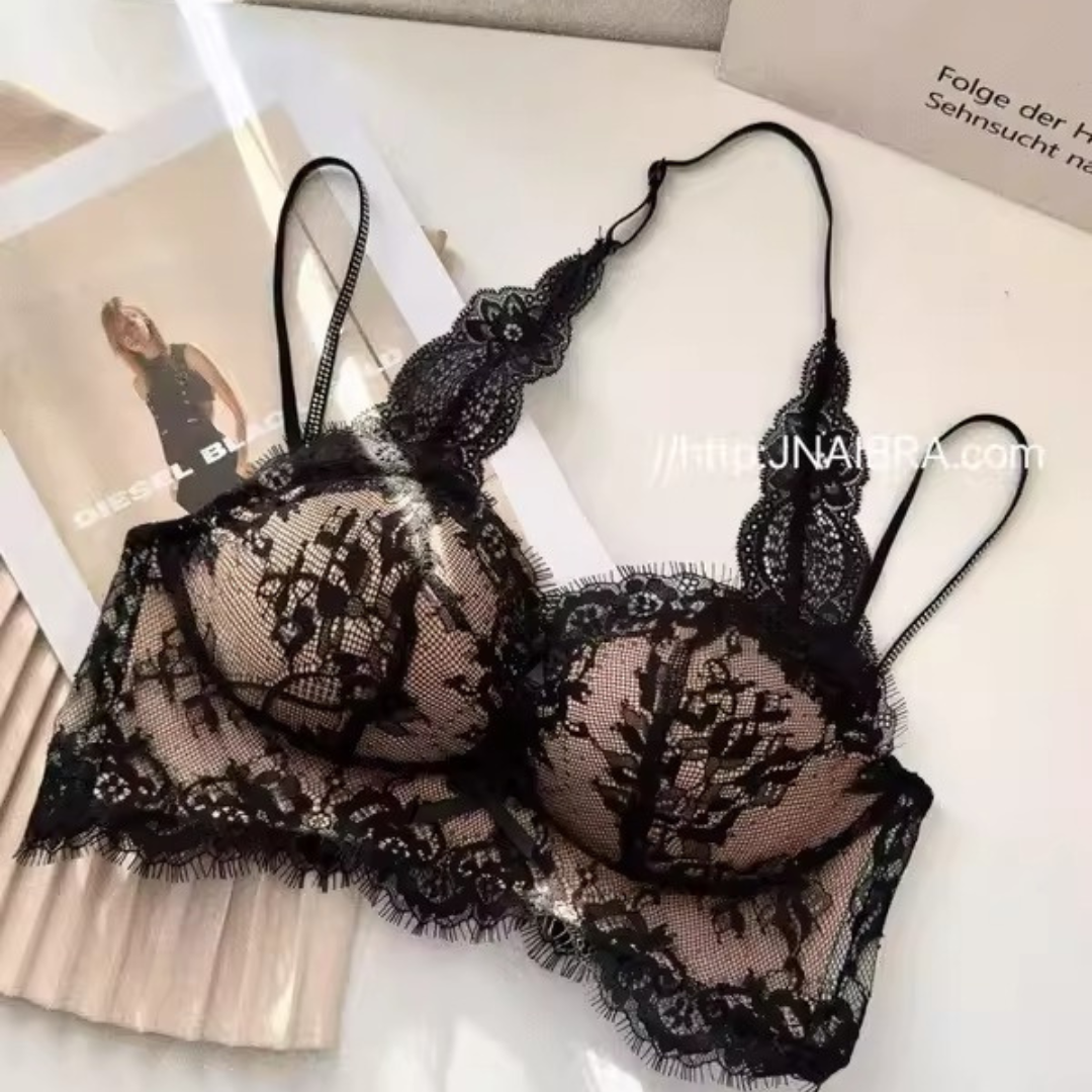 【11/13新作】レースブリリアントブラ＆ショーツセット(全3色):ホルターネック　盛れる　低めのバックデザイン