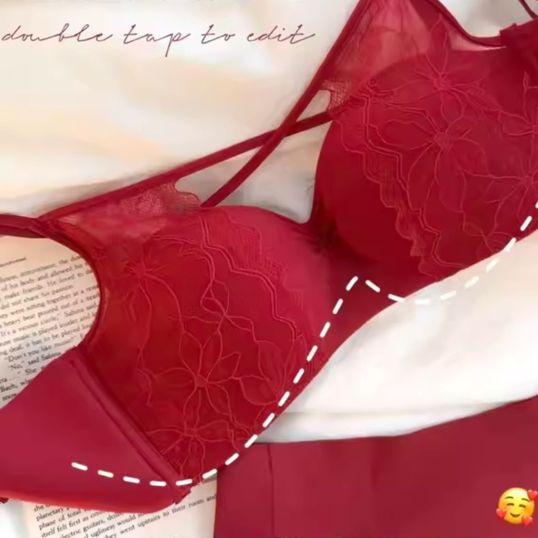 【11/6新作】艶めきレースブラ&ショーツセット(全4色)0101NA1125:クロスデザイン　盛れる　レース