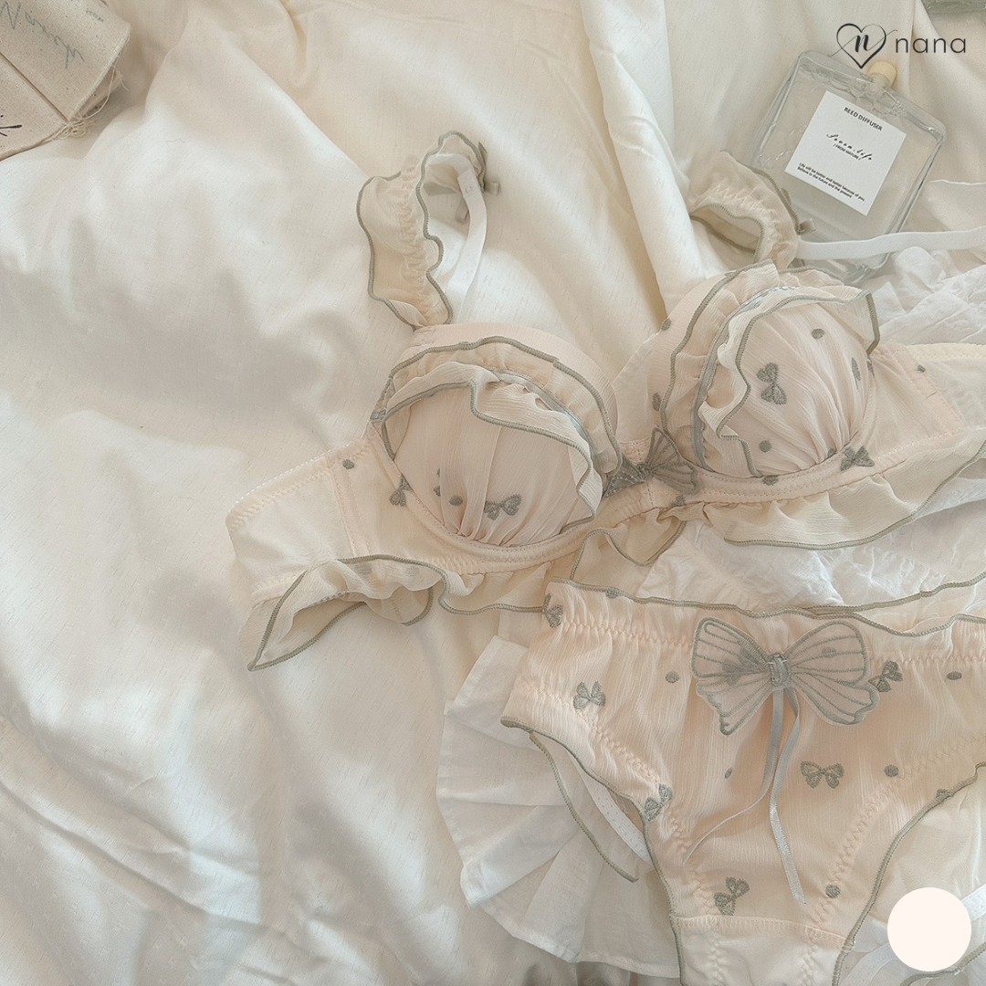 美胸メイク透け感フリルブラレット＆ショーツセット 0111NA1023